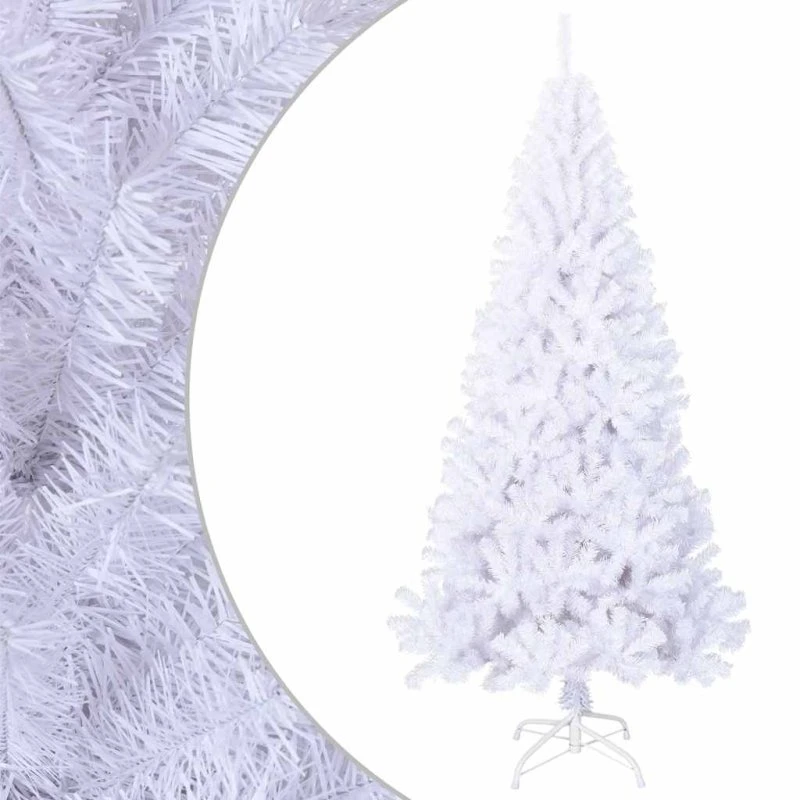 vidaXL kunstigt juletræ 210 cm hvid med tykke grene (PVC)