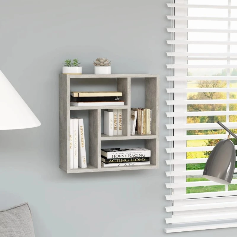 vidaXL væghylde 45,1x16x45,1 cm konstrueret træ - betongrå
