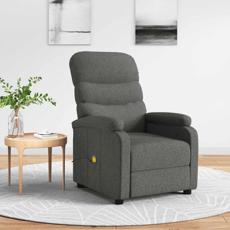 vidaXL massagestol i stof – mørkegrå