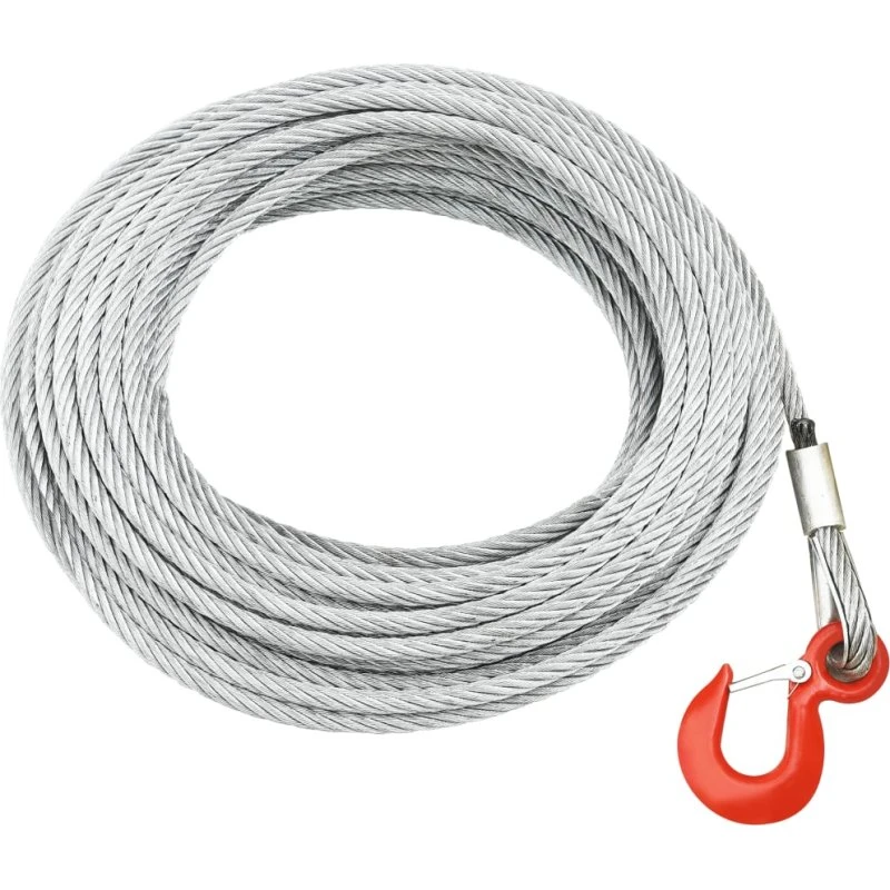 vidaXL stålkabel 20 m 8 mm 800 kg galvaniseret med sikkerhedskrog
