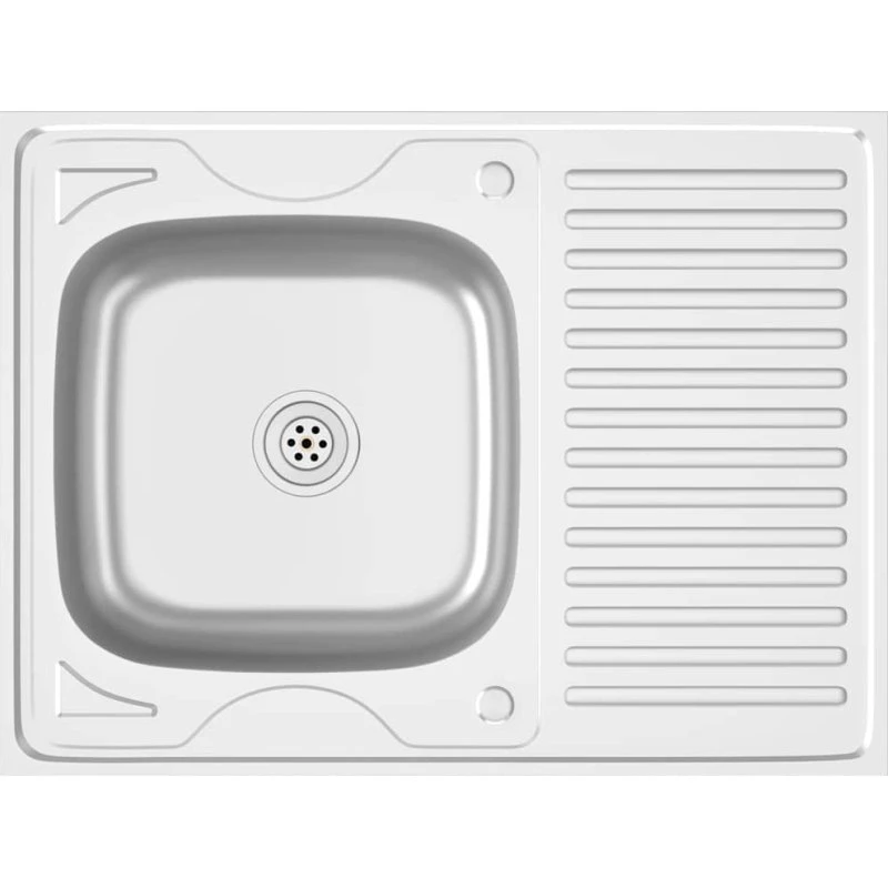 vidaXL køkkenvask 800x600x155 mm med afløbssæt, rustfrit stål