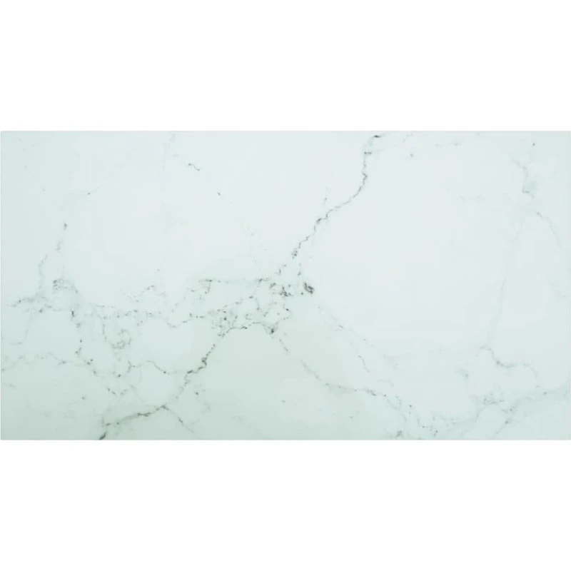 vidaXL bordplade 120x65 cm 8 mm hærdet glas marmordesign hvid