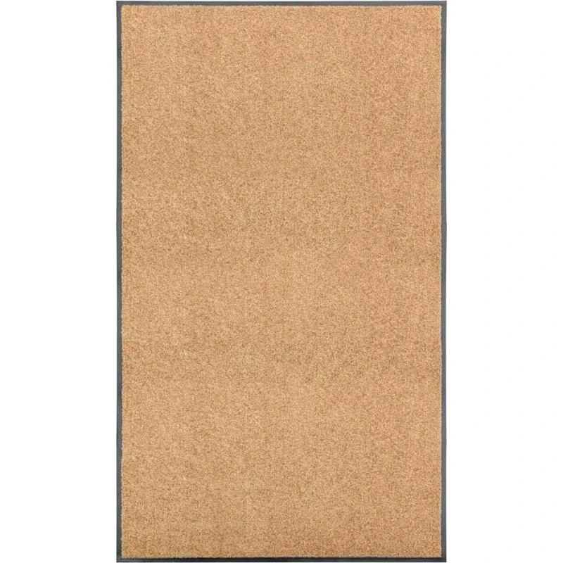 vidaXL vaskbar dørmåtte 90x150 cm cremefarvet