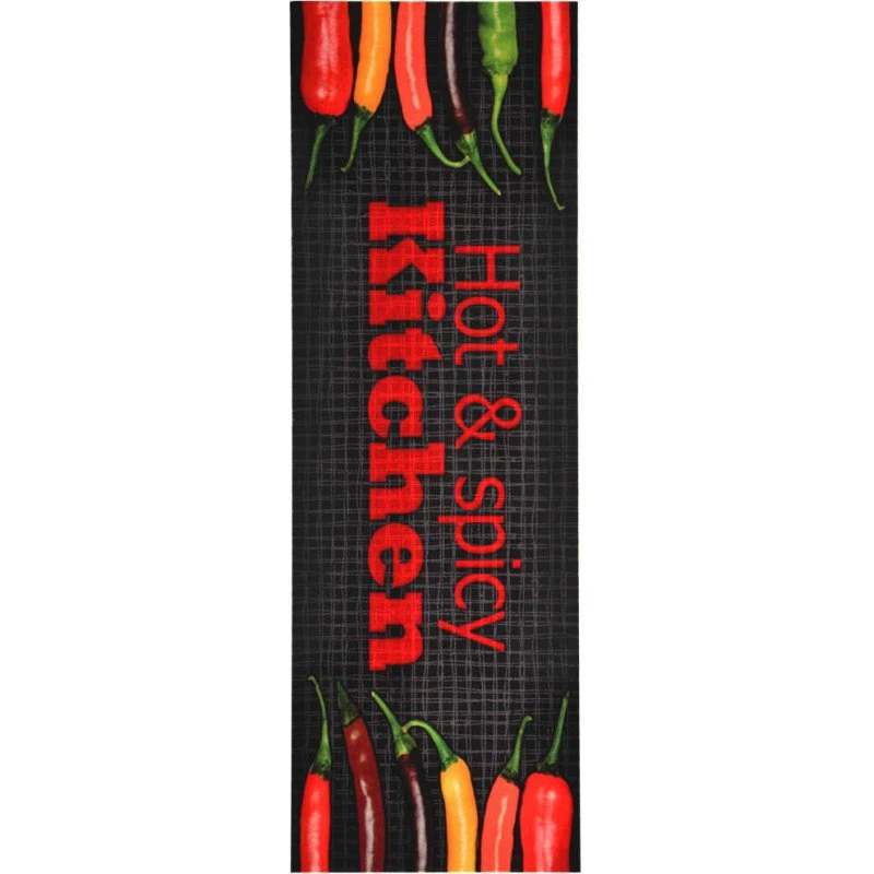 vidaXL vaskbar køkkenmåtte 45x150 cm Hot&Spicy-print