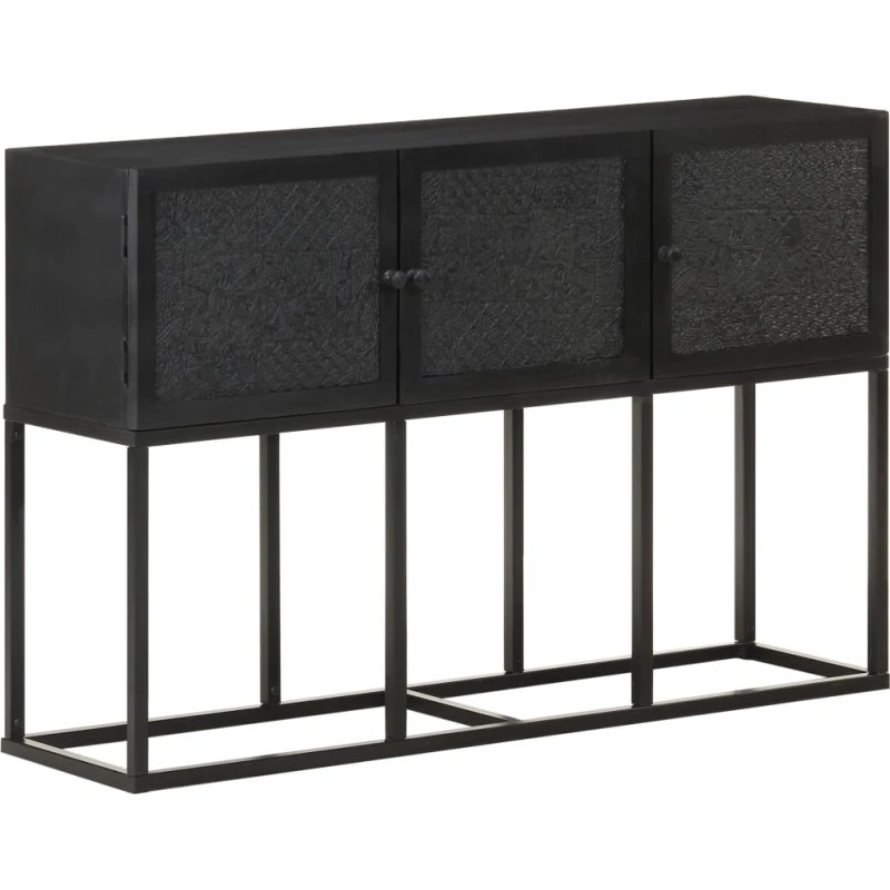 vidaXL skænk i massivt mangotræ 115x30x76 cm sort