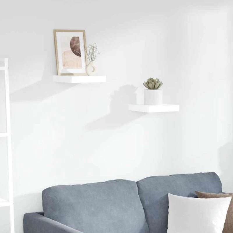 vidaXL Væghylder 2 stk 23x23,5x3,8 cm MDF Hvid Højglans