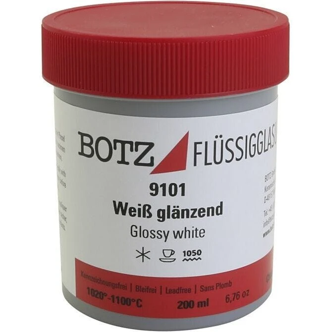 9101 Glossy White keramisk glasur, 200 ml