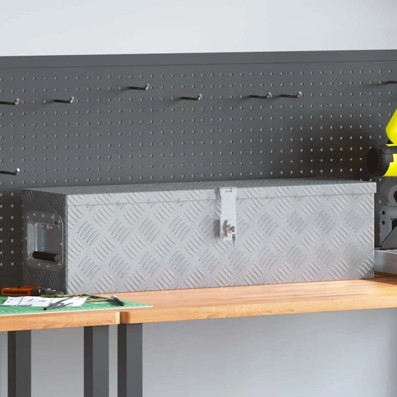 vidaXL aluminiumskasse 80,5 x 22 x 22 cm, sølv