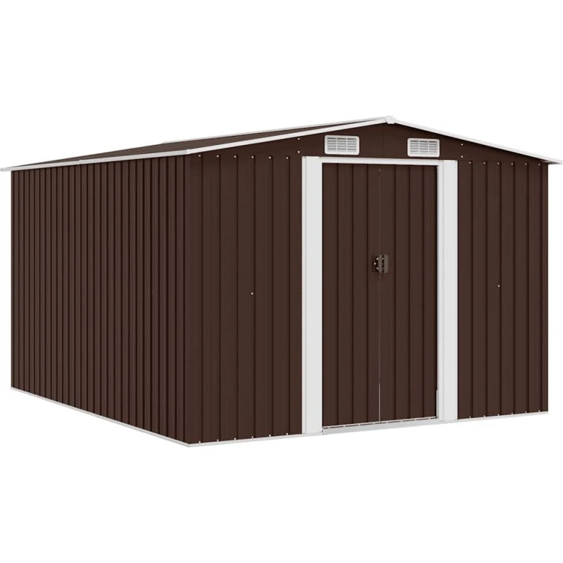 vidaXL haveskur i metal 257x298x178 cm - brun