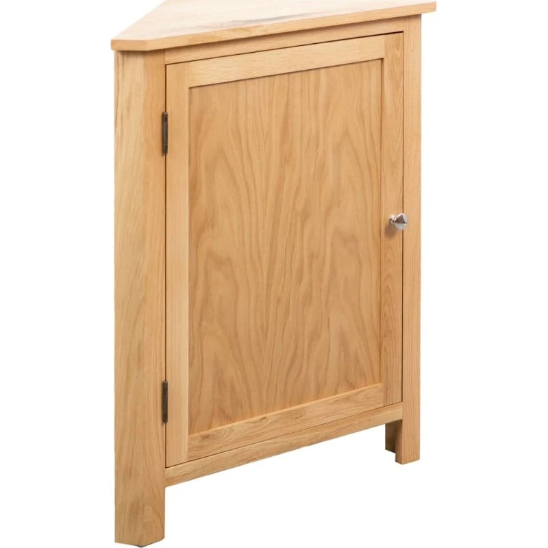 vidaXL hjørneskab i massivt egetræ 59 x 45 x 80 cm - brun
