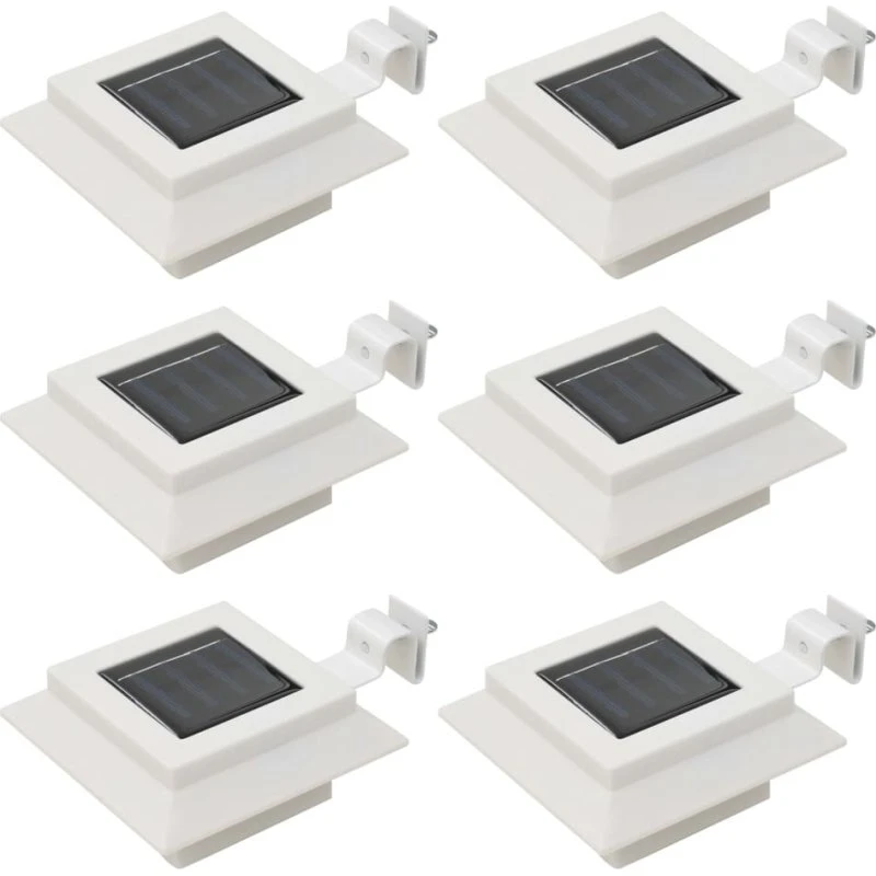 vidaXL LED-solcellelamper 6 stk. 12 cm firkantet hvid