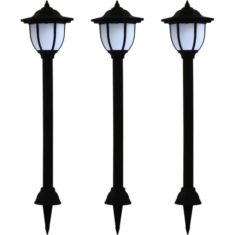 vidaXL LED-solcellelamper 3 stk. sort