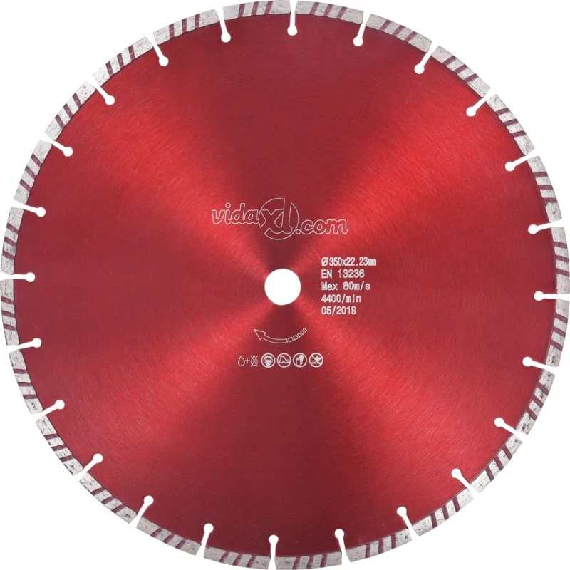 vidaXL diamantskive Turbo 350 mm til diamantskærer (stål)