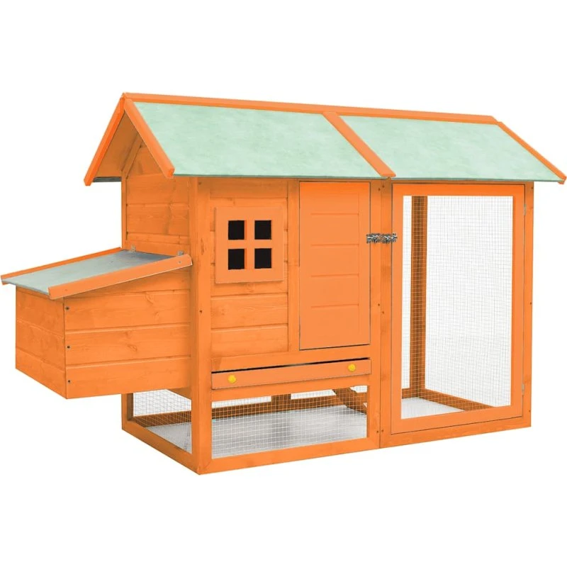 vidaXL Hønsehus 170x81x110 cm i massivt fyrre- og grantræ