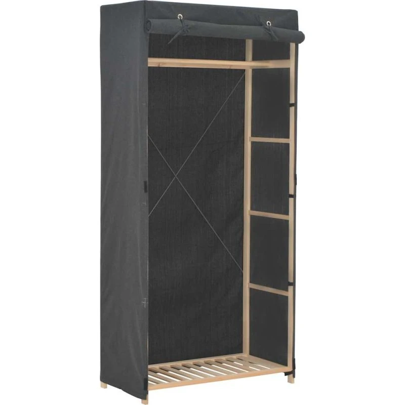 vidaXL klædeskab i stof 79x40x170 cm - grå