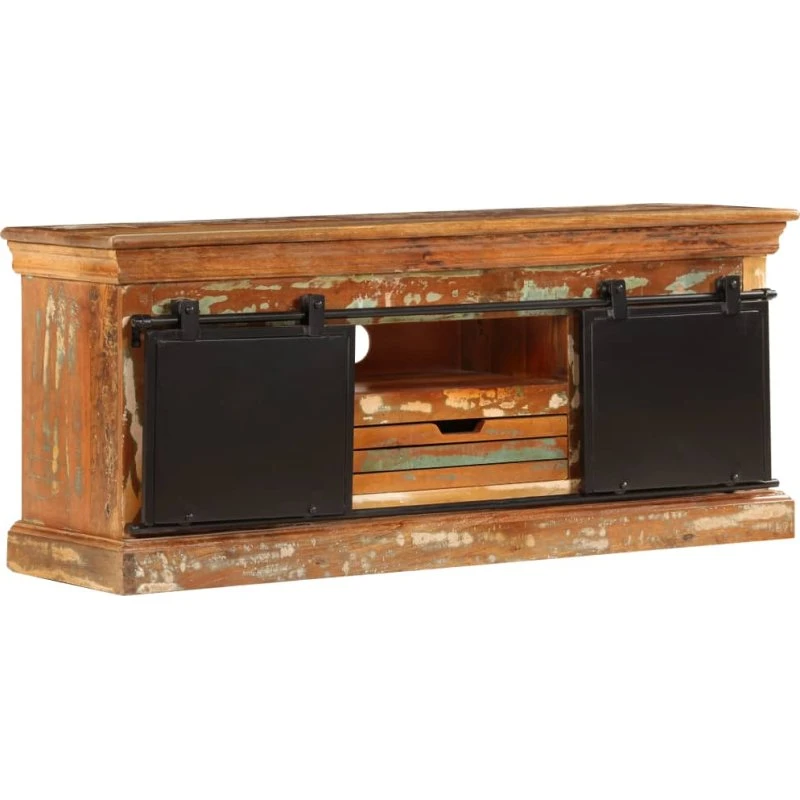 vidaXL TV-skab 110x30x45 cm i massivt genbrugstræ (orange)