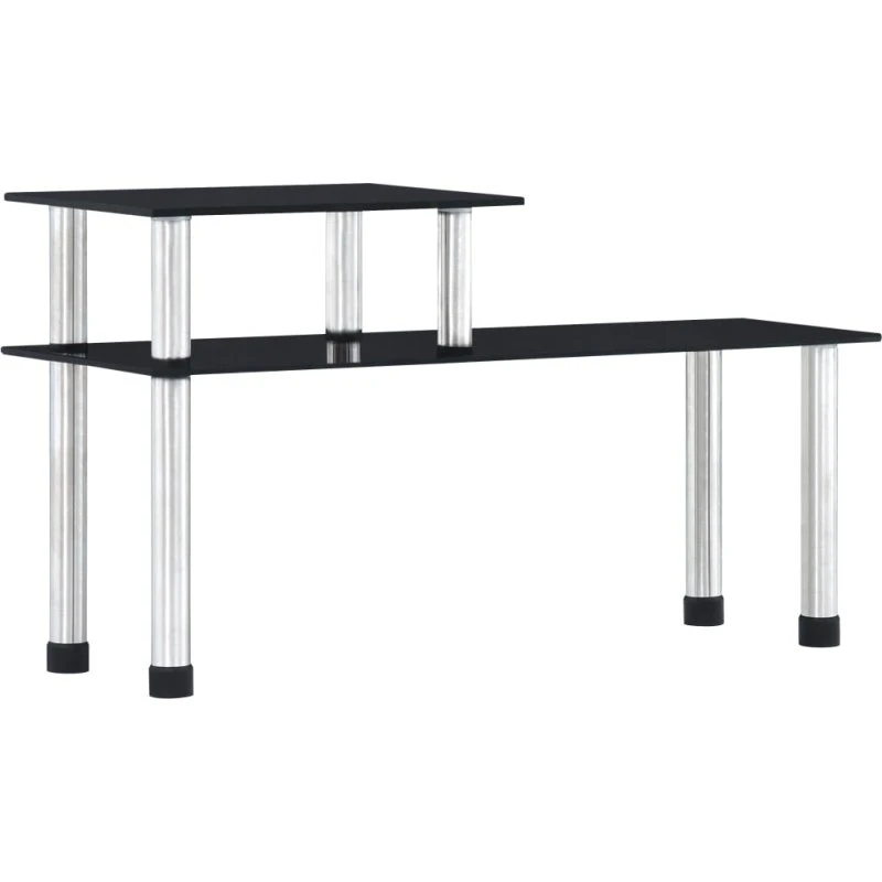 vidaXL køkkenreol 45x16x26 cm hærdet glas sort