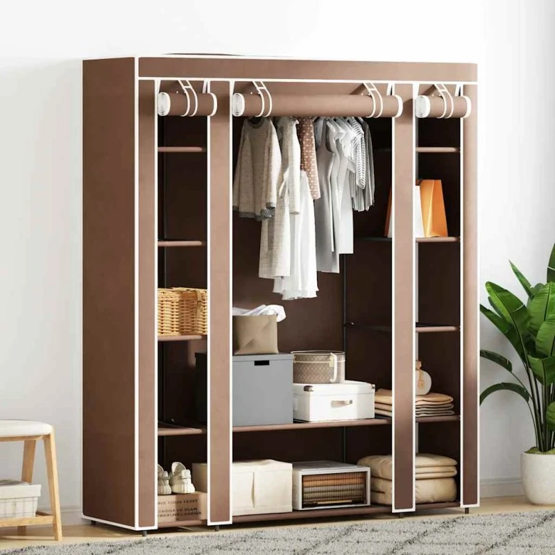 vidaXL stofklædeskab 45 x 150 x 176 cm, brun