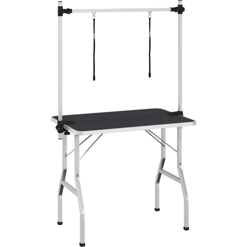 vidaXL justérbart vaske-/trimmebord til kæledyr, 2 seler