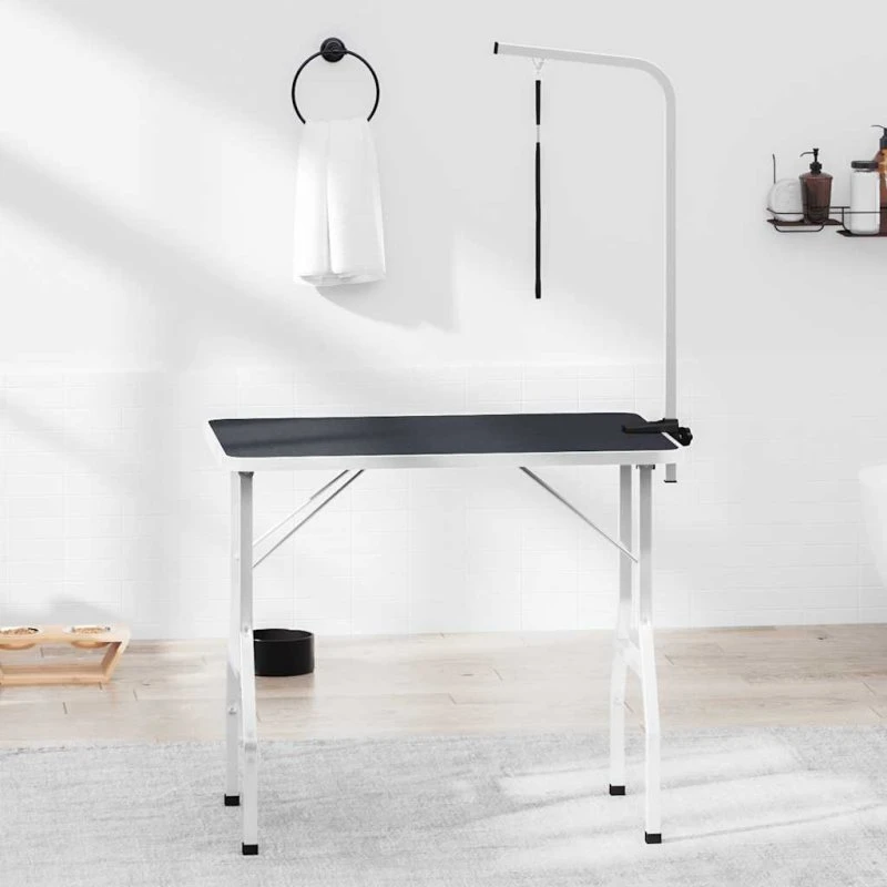 vidaXL justerbart vaske- og trimmebord til kæledyr med sele