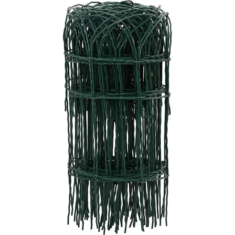 vidaXL bedafgrænsning pulverlakeret jern 25 x 0,4 m