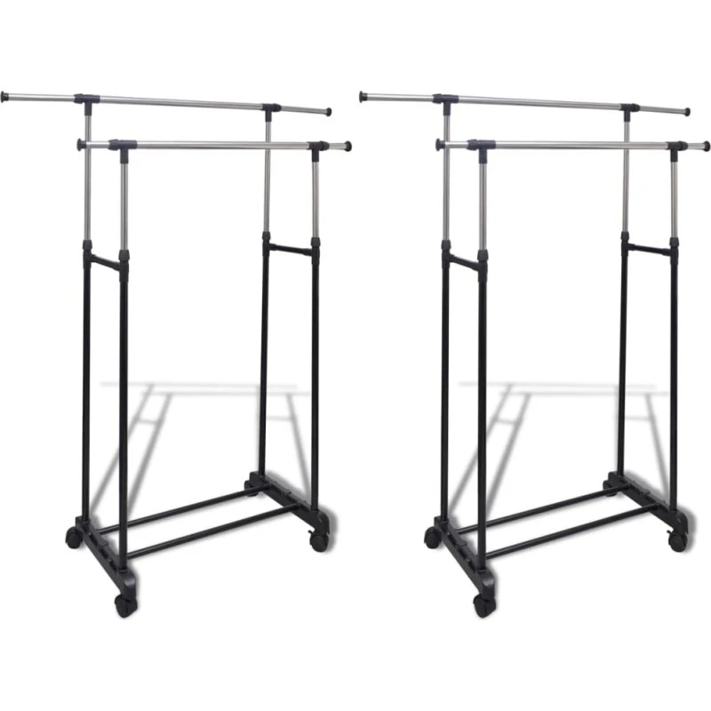 vidaXL justérbare tøjstativer 2 stk. – 2 bøjlestænger, 108–170 cm