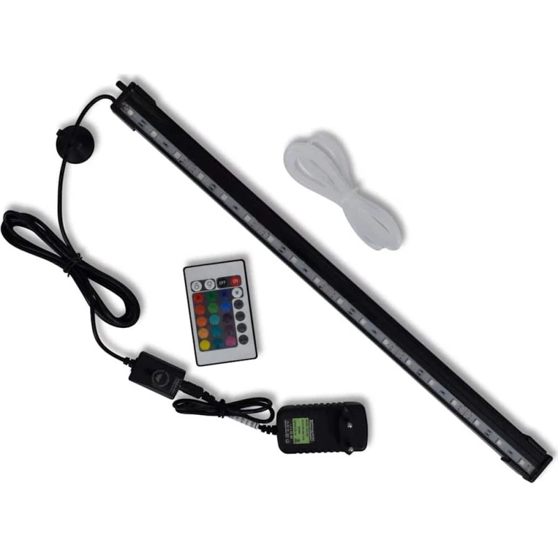 LED-akvarielampe 48 cm RGB med boblefunktion