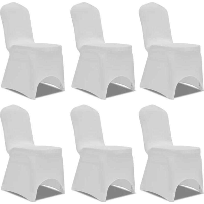 vidaXL stoleovertræk i stretch 6 stk. hvid