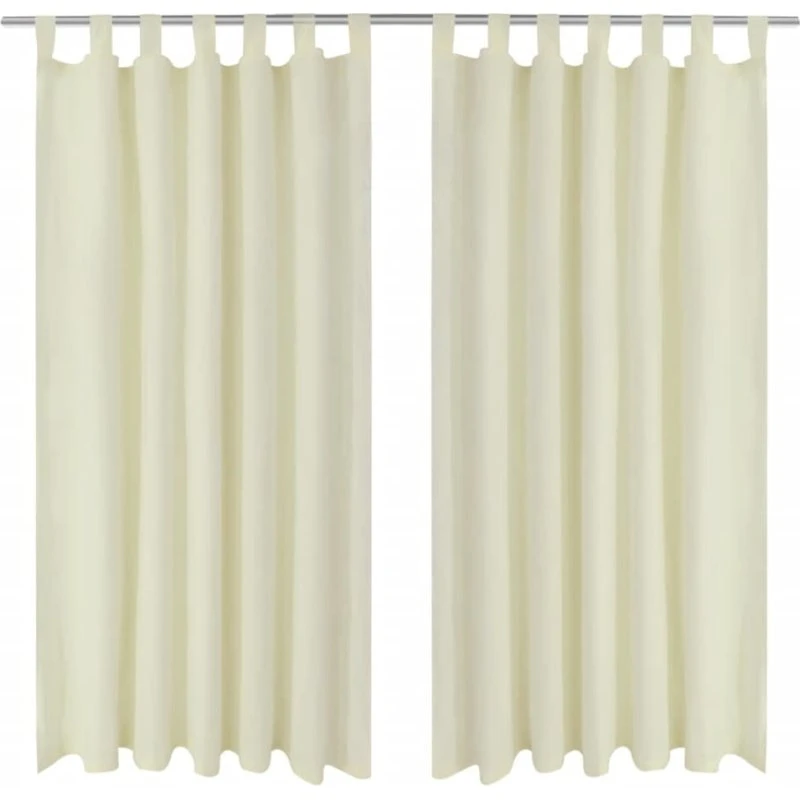 Gardiner i mikro-satin 2 stk. 140 x 225 cm creme
