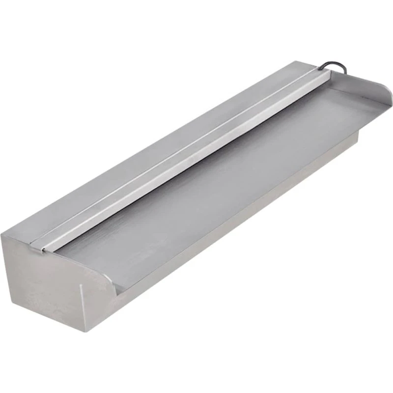 Aqua rektangulær vandfaldsfontæne 45 cm rustfrit stål med LED