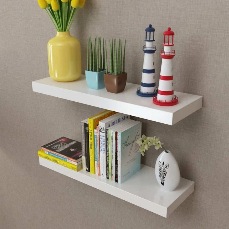 vidaXL væghylder 2 stk. MDF hvid 60 cm