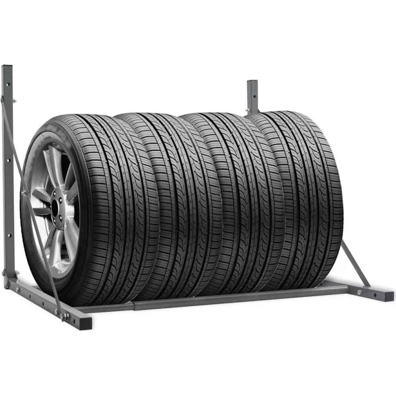 vidaXL dækreol væghængt stål sølv 81–122 cm (136 kg)