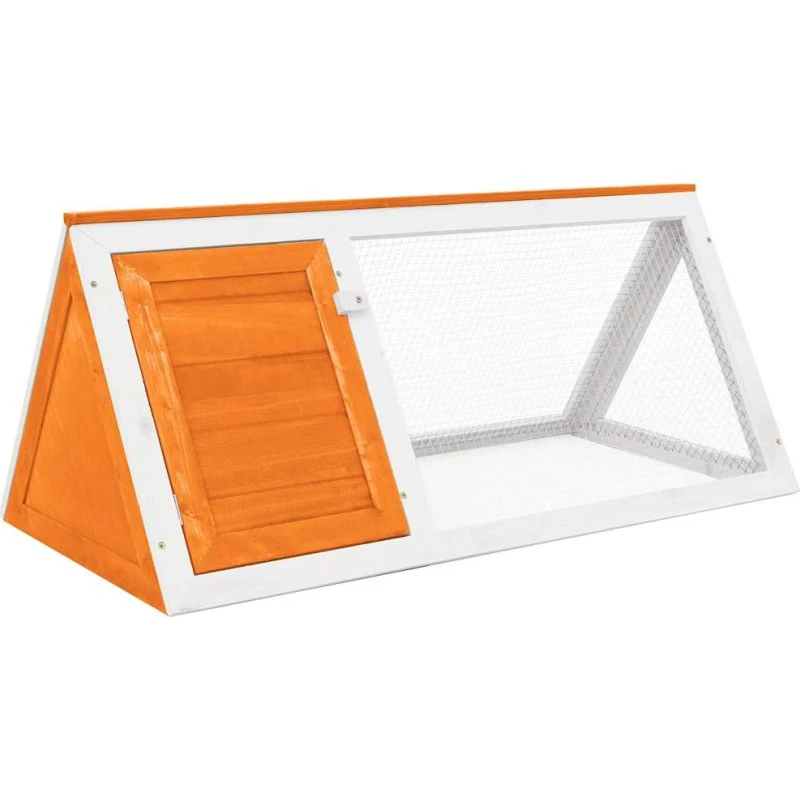 vidaXL Kaninbur i malet fyrretræ med jerngitter