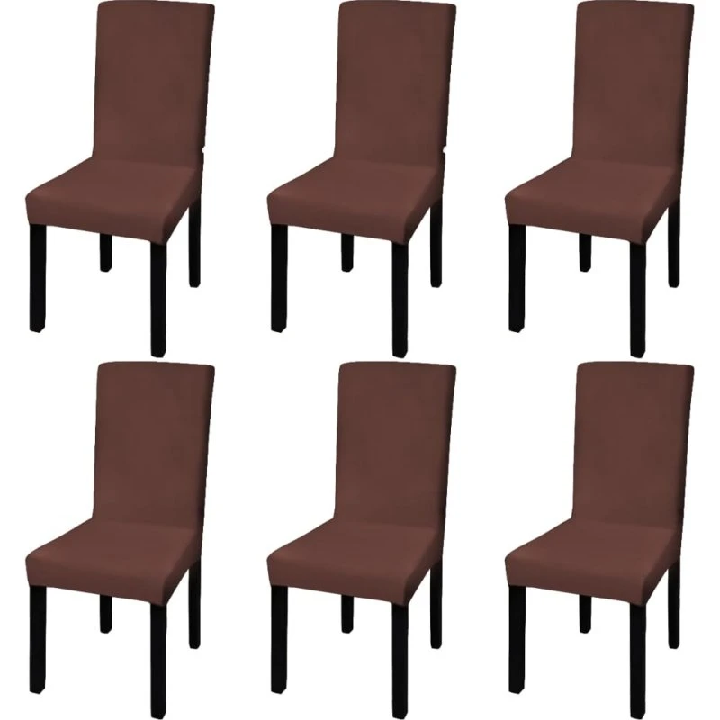vidaXL stretch stolebetræk 6 stk. – brun