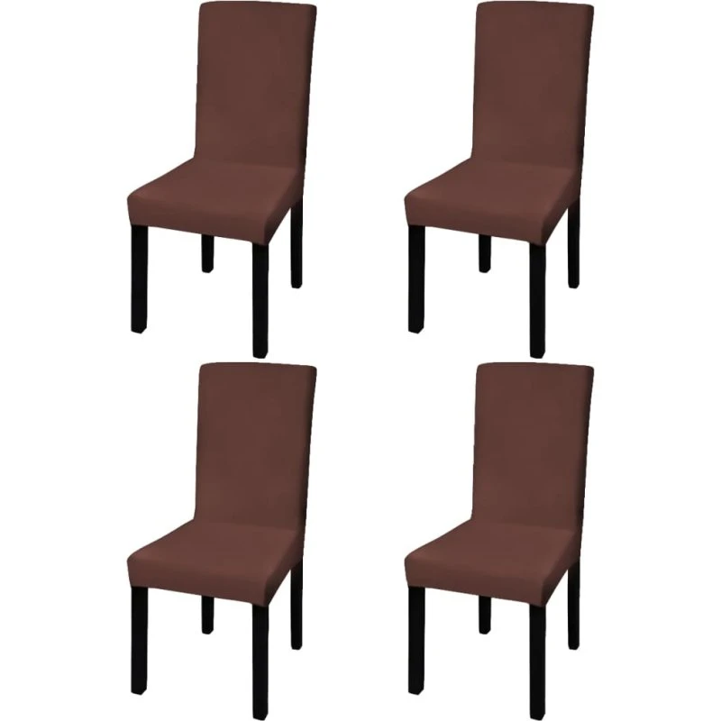 vidaXL 4 stk. stretch stolebetræk, brun (til sæder op til 55 cm)