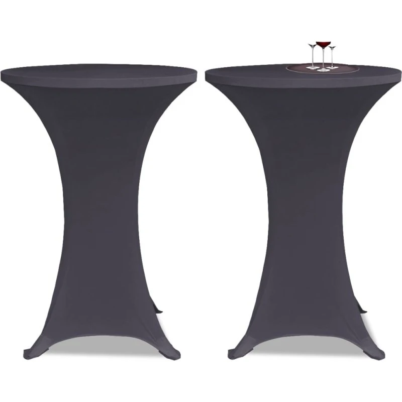 vidaXL Bordovertræk i stretch 2 stk. 80 cm - Antracitgrå