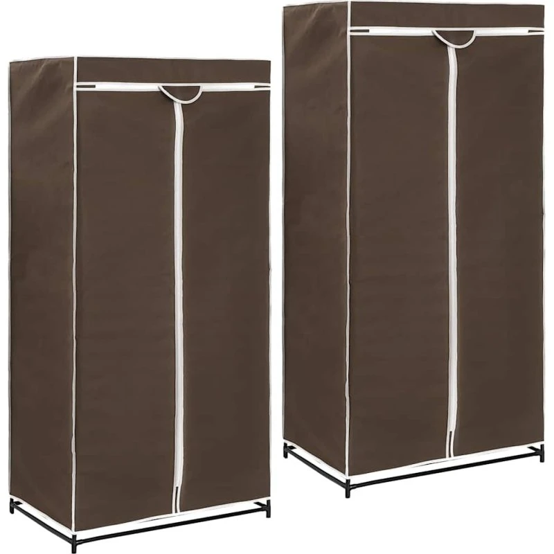 vidaXL klædeskab 2 stk. 75x50x160 cm brun