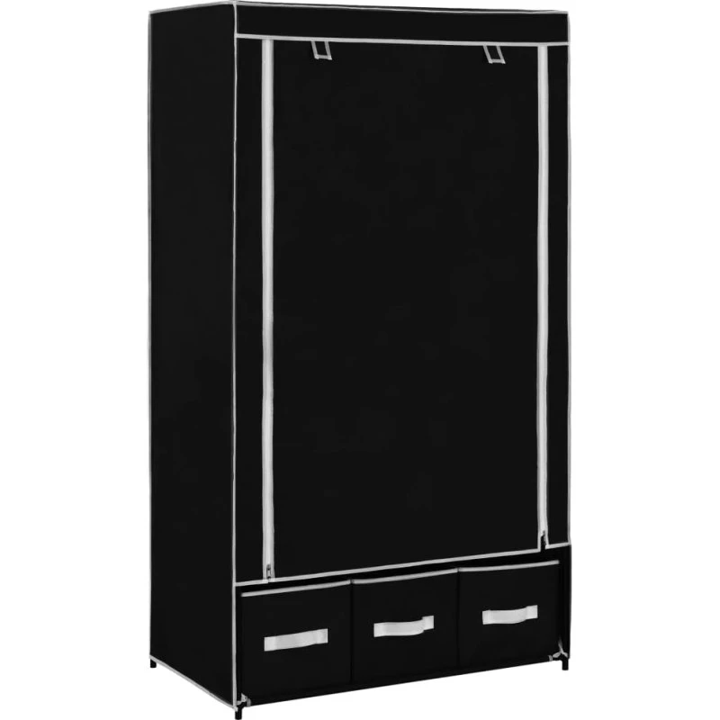 vidaXL klædeskab stof 87x49x159 cm sort