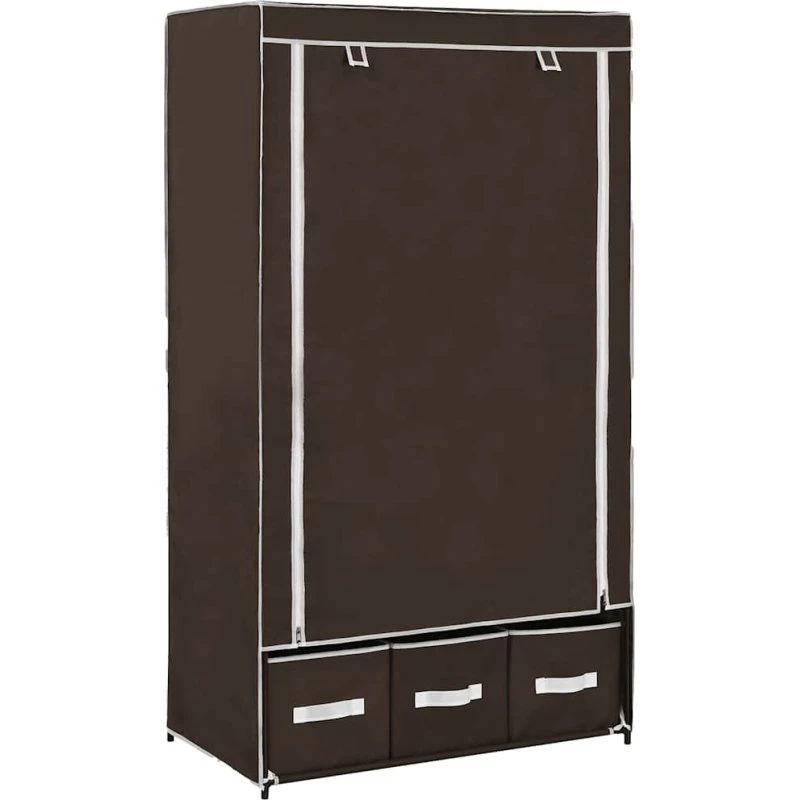 vidaXL klædeskab 87 x 49 x 159 cm stof brun