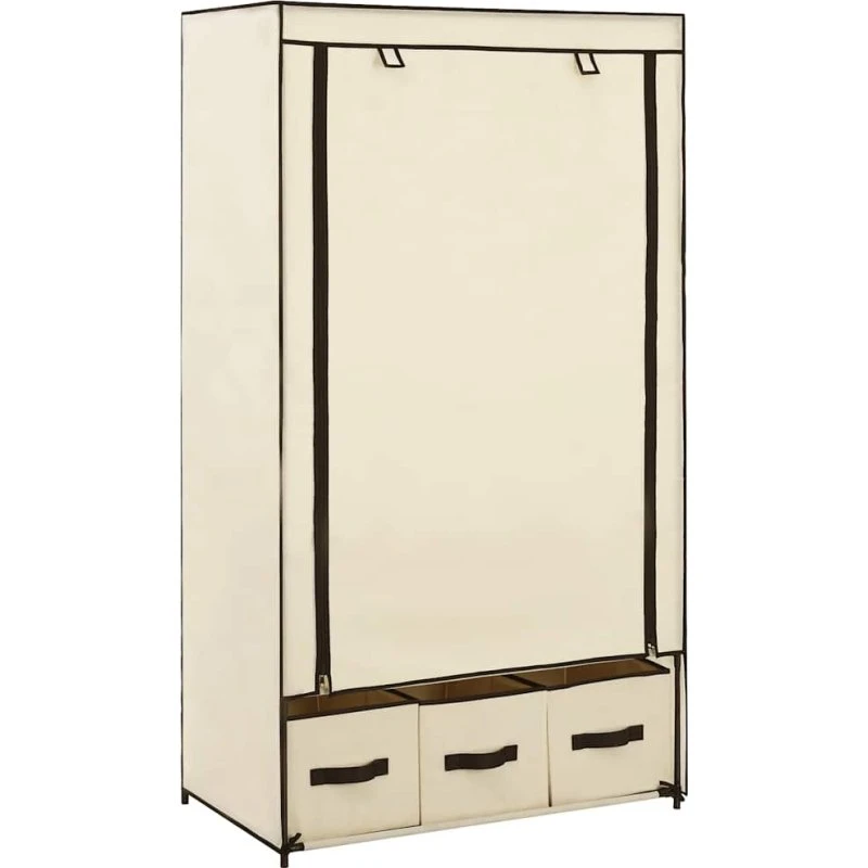 vidaXL klædeskab 87x49x159 cm stof – creme