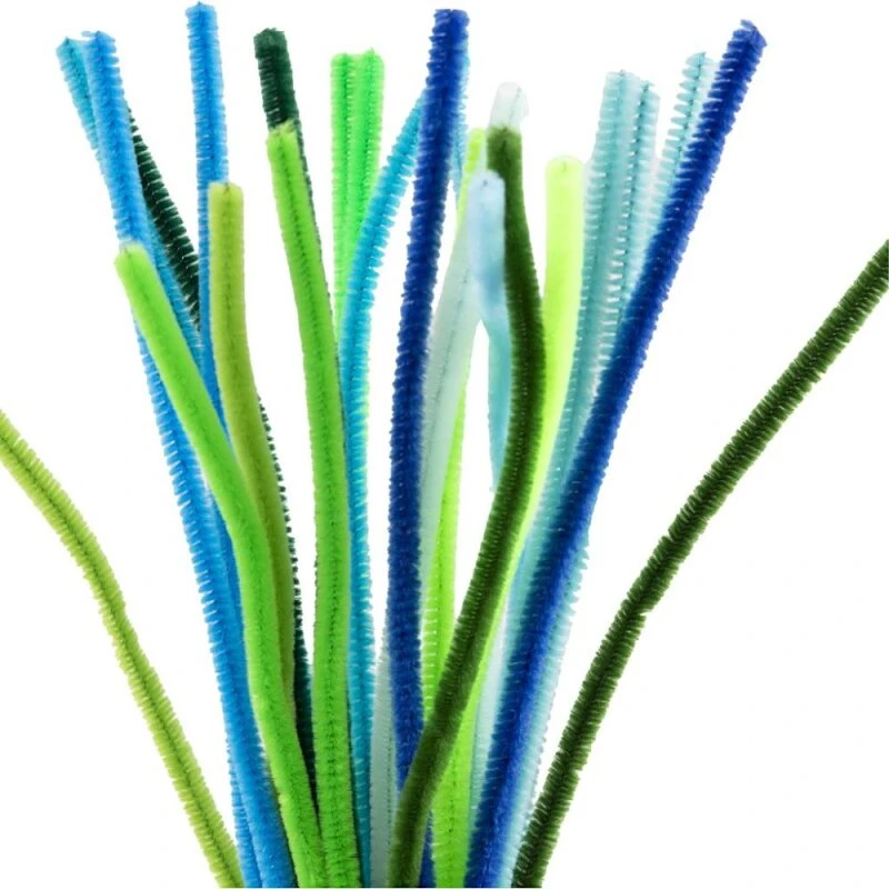 Creativ Company Chenille Ø6 mm 25 stk. blå/grøn 30 cm