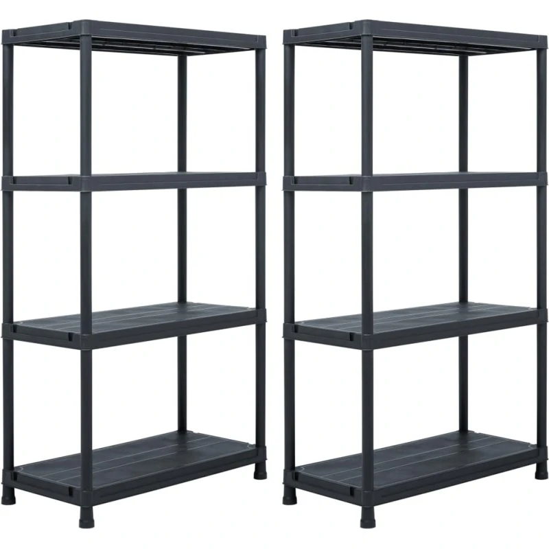 vidaXL opbevaringsreoler 2 stk. 60 x 30 x 138 cm sort