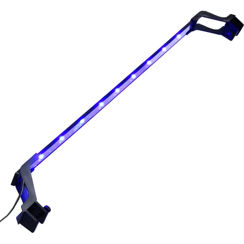 vidaXL LED-akvarielampe med klemmer 75–90 cm, blå/hvid