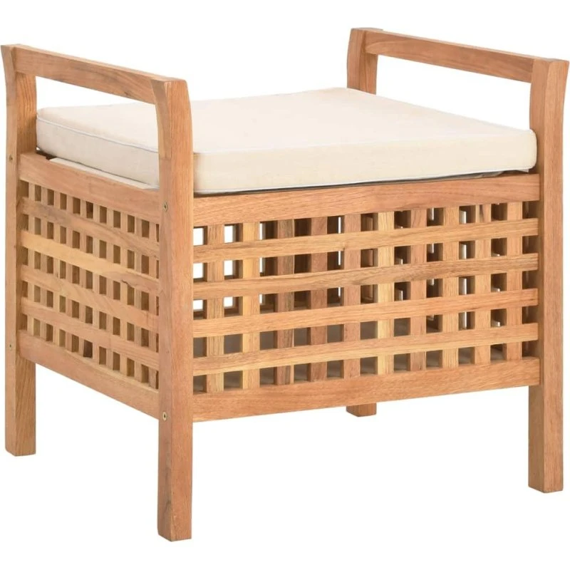 vidaXL opbevaringsbænk 49 x 48 x 49 cm i massivt valnøddetræ