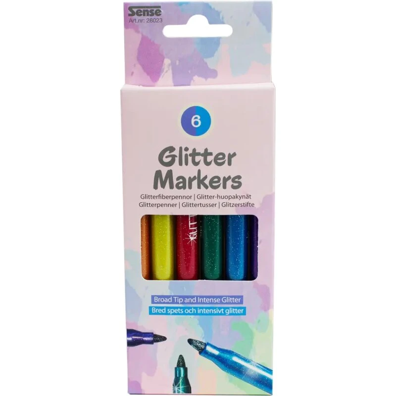 Sense Glitter Fiberpenne 6-pak