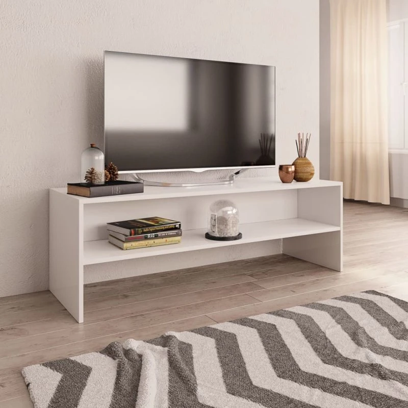 TV-bord 120x40x40 cm, konstrueret træ – grå højglans