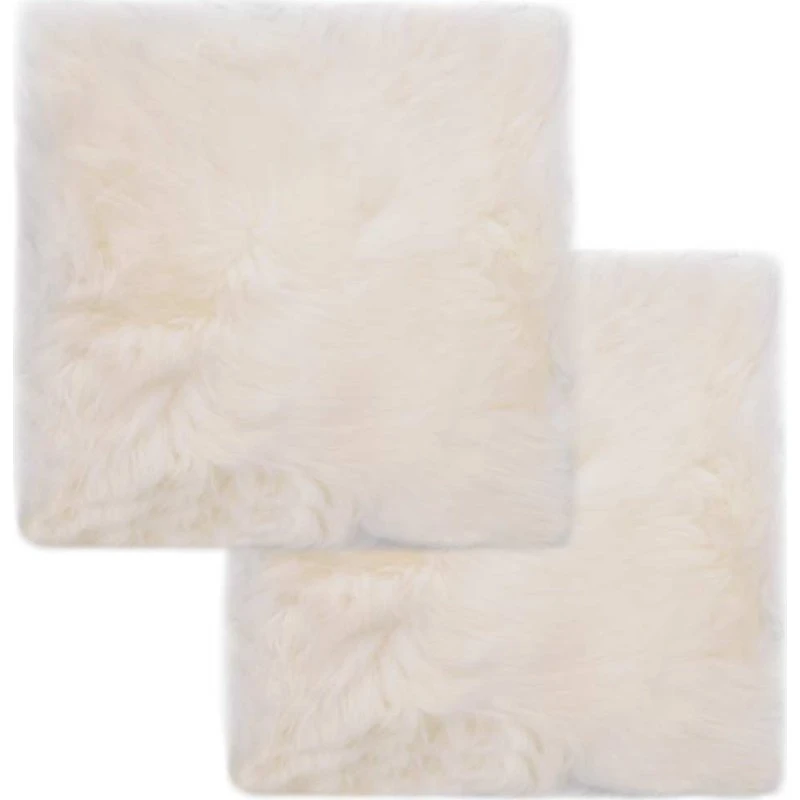 vidaXL stolehynder 2 stk. 40x40 cm fårelæder hvid