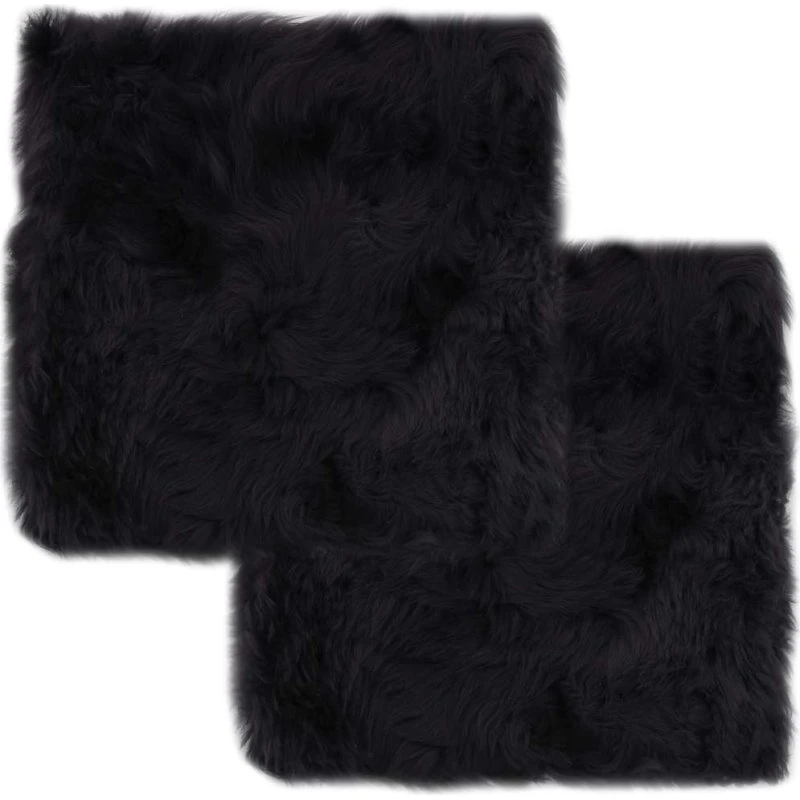 vidaXL 2 stk. stolehynder 40x40 cm ægte fårelæder mørkegrå