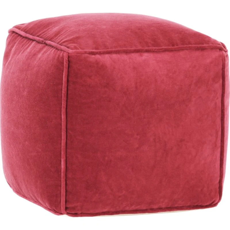 vidaXL puf 40x40x40 cm bomuldsvelour lyserød