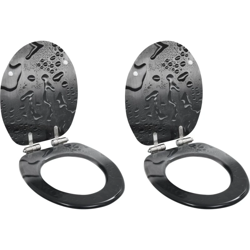 vidaXL 2 stk. toiletsæder MDF med soft close – vanddråbedesign